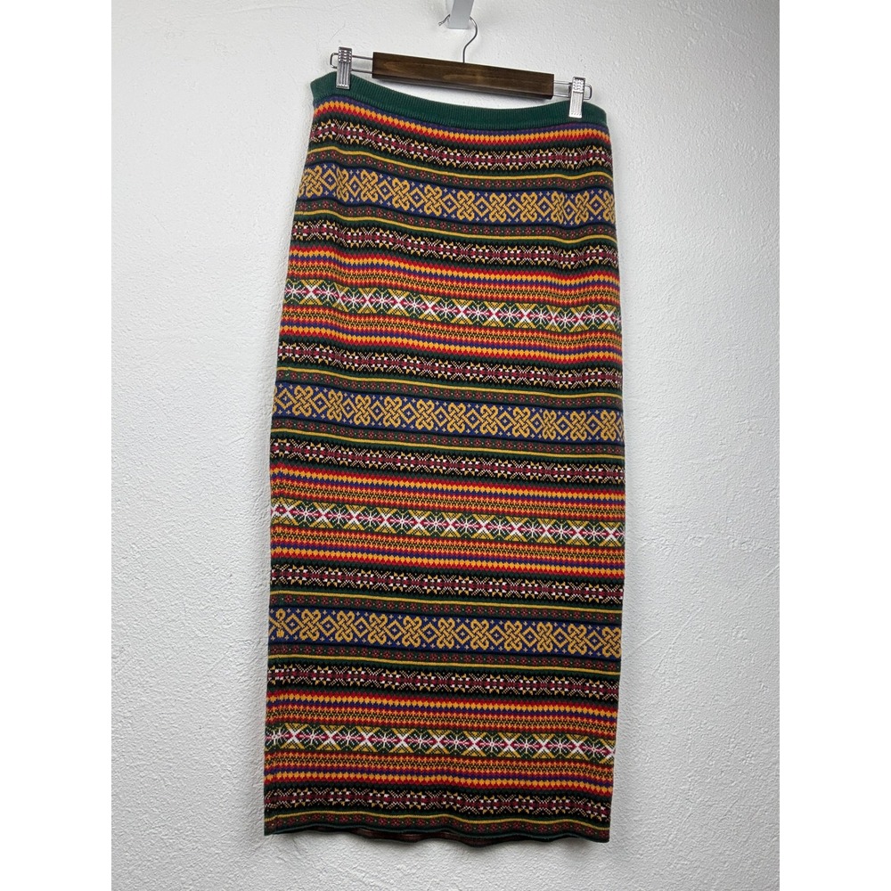 Gap Multicolor Knit Maxi Skirt - M - Vintage Fair Isle Cotton Boho Skirt